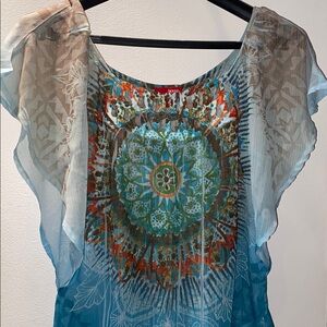 Vintage Bongo Sheer Boho Chic Women’s Top